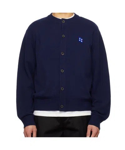 Ader Error Long-sleeved Cardigan In Navy
