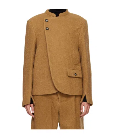Ader Error Long-sleeved Casual Jacket In Brown