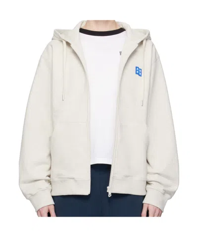 Ader Error Long-sleeved Hooded Sweatshirt In Oatmeal