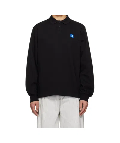 Ader Error Long-sleeved Polo Shirt In Noir