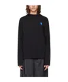 Ader Error Black Patch Long Sleeve T-shirt In Black