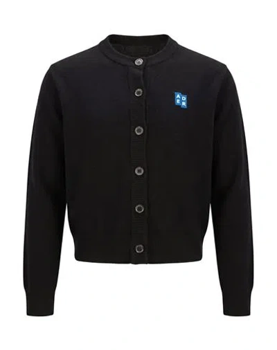 Ader Error Man Cardigan Black Size S Wool, Cotton In Multi