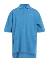 Ader Error Polo Shirts In Blue