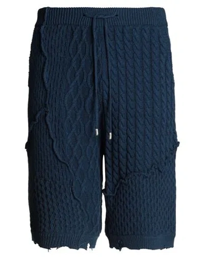 Ader Error Man Shorts & Bermuda Shorts Blue Size 1 Cotton, Acrylic