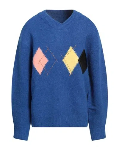 Ader Error Man Sweater Blue Size 2 Acrylic, Nylon, Alpaca Wool, Polyamide