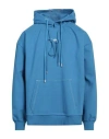 Ader Error Man Sweatshirt Azure Size 1 Cotton, Polyester In Blue