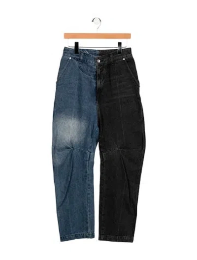 Pre-owned Ader Error Mid-rise Straight Leg Jeans In Blue
