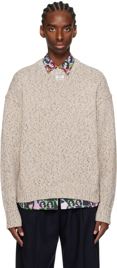 Ader Error Multicolor Patch Sweater In Oatmeal