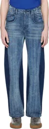 Ader Error Jeans With Belt Loops In Blue