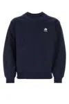 Ader Error Crew Neck Cotton Blend Sweatshirt In Blue