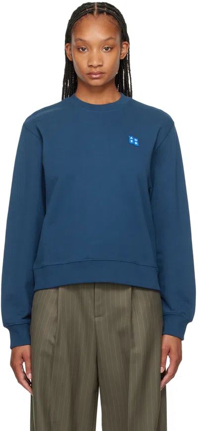 Ader Error Navy Crewneck Sweatshirt