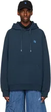 ADER ERROR NAVY SIGNIFICANT DRAWSTRING HOODIE