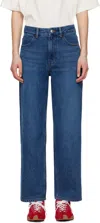 Ader Error Navy Faded Jeans In Blue