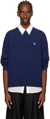 ADER ERROR NAVY SIGNIFICANT PATCH SWEATER