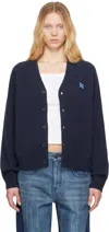 Ader Error Navy Trs Tag Cardigan In Navy