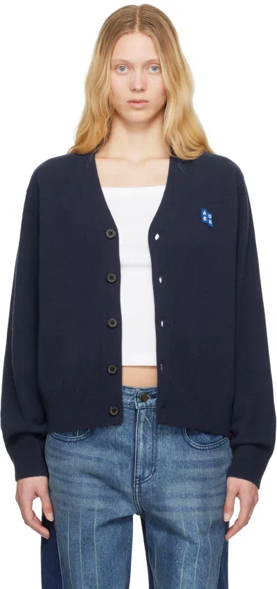 Ader Error Navy Trs Tag Cardigan