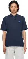 Ader Error Short-sleeved Polo Shirt In Navy