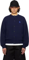 Ader Error Long-sleeved Cardigan In Navy