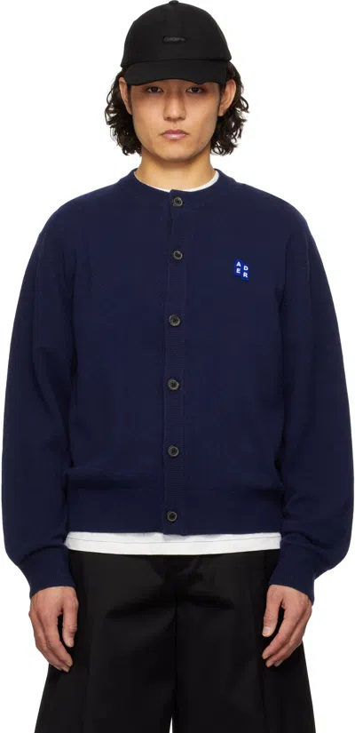 ADER ERROR NAVY SIG; TRS TAG 02 CARDIGAN