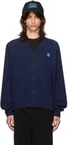 Ader Error Navy Trs Tag 01 Cardigan In Navy