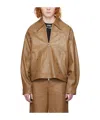 Ader Error Nord Zippered Leather Jacket In Brown