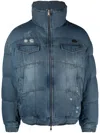 Ader Error Nox Denim Puffer Jacket In Blue