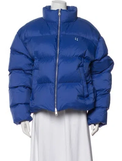 Pre-owned Ader Error Nylon Down Jacket In Blue