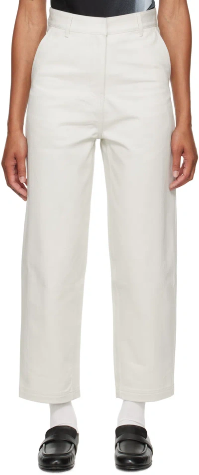 Ader Error Off-white Cropped Trousers In Ivory