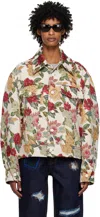 Ader Error Floral Jacket In Ivory