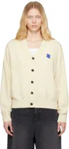 Ader Error Off-white Sig; Bl Tag 01 Cardigan In Oatmeal
