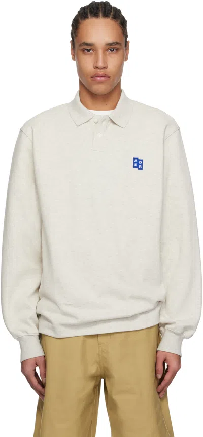Ader Error Off-white Significant Trs Tag 04 Polo In Oatmeal