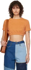 Ader Error Orange Flut T-shirt In Orange