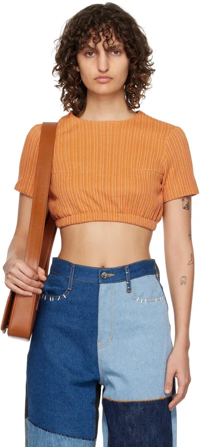 Ader Error Orange Flut T-shirt