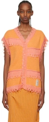 Ader Error Orange Sevra Vest In Orange