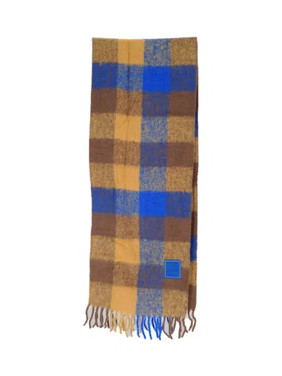 Ader Error Oversized Wool-blend Scarf With Multicolor Knit Finish In Multicolour