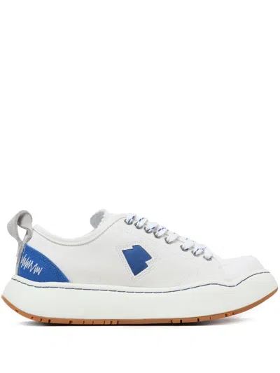 Ader Error Paneled Canvas Sneakers In White