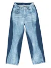 Ader Error Panelled Jeans In Blue