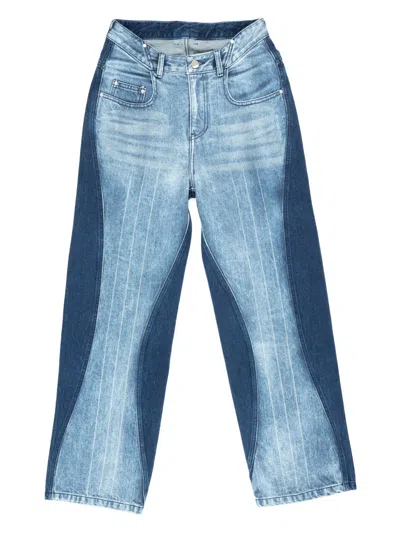 Ader Error Panelled Jeans In Blue
