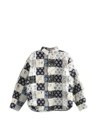 Ader Error Patchwork Fringed Shirt In Multi