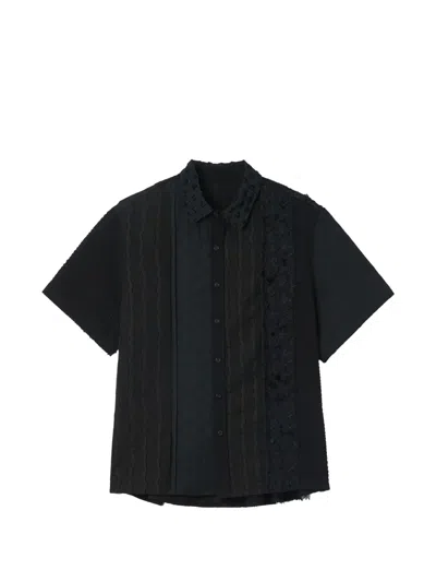Ader Error Patchwork Short-sleeve Shirt In Black