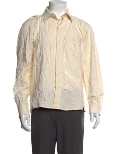 Pre-owned Ader Error Patterned Long Sleeve Dress Shirt In Neutrals