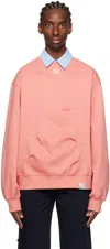 Ader Error Pink Embroidered Sweatshirt In Pink