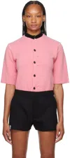 Ader Error Pink Logo Flag Cardigan In Pink