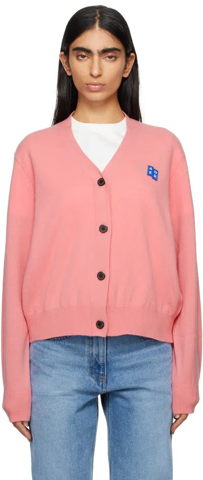 Ader Error Pink Significant Tag Cardigan