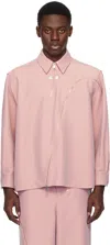 Ader Error Pink Zip Shirt In Pink