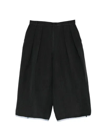 Ader Error Pleated Contrast-trim Trousers In Black