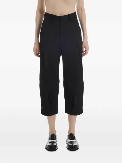 Ader Error Pleated Cropped Trousers In Black