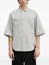 Ader Error Pleated Short-sleeve Shirt In Gray