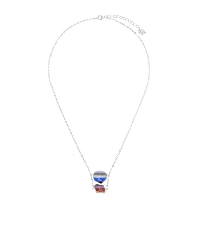 Ader Error Silver Rapil Necklace In Blue