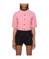 Ader Error Round-collar Button-down Sweater In Pink
